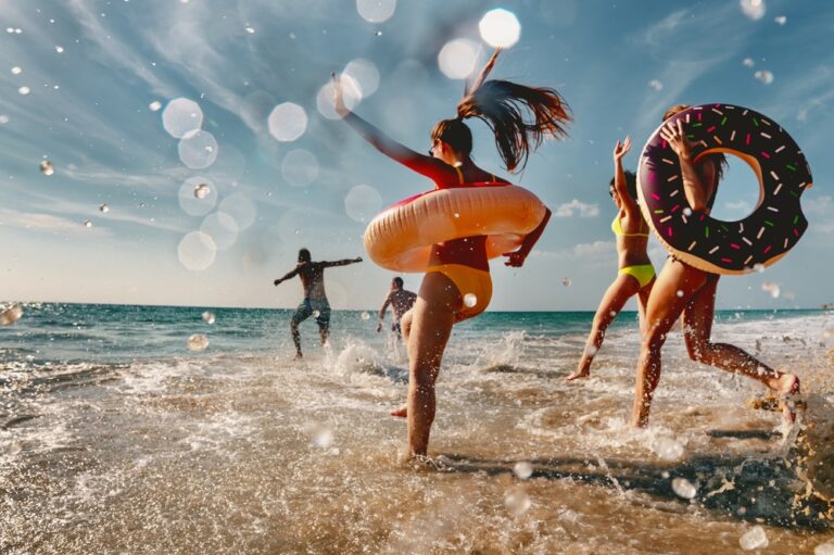 People Having fun at the beach