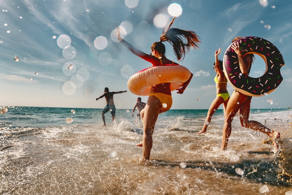 People Having fun at the beach